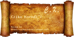 Czike Kornél névjegykártya